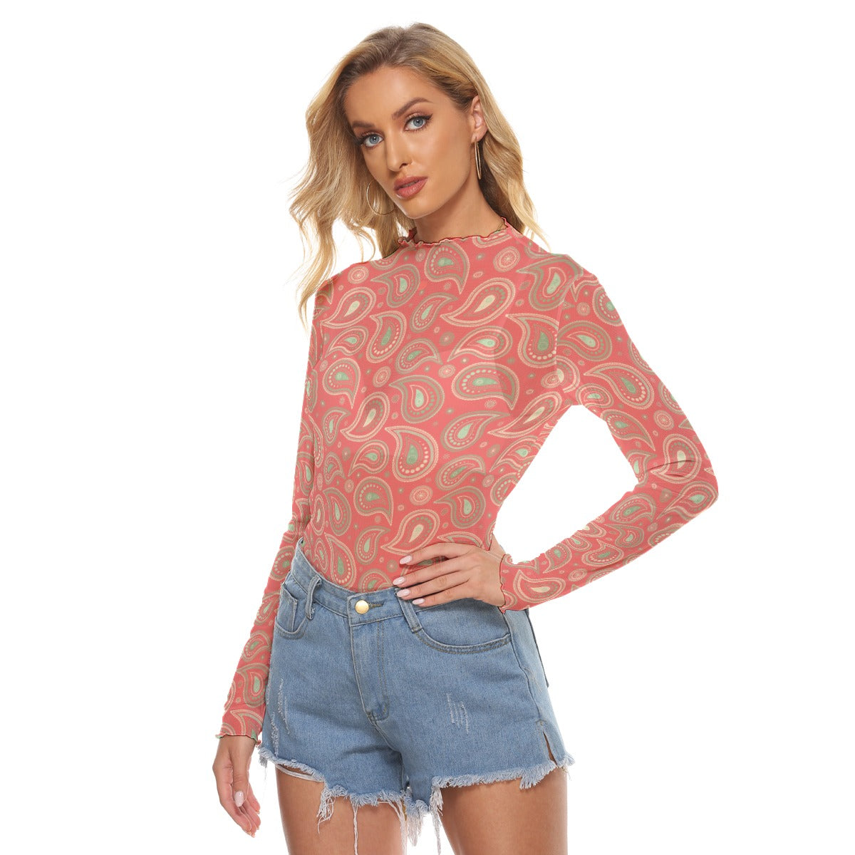 Coral Paisley Mesh