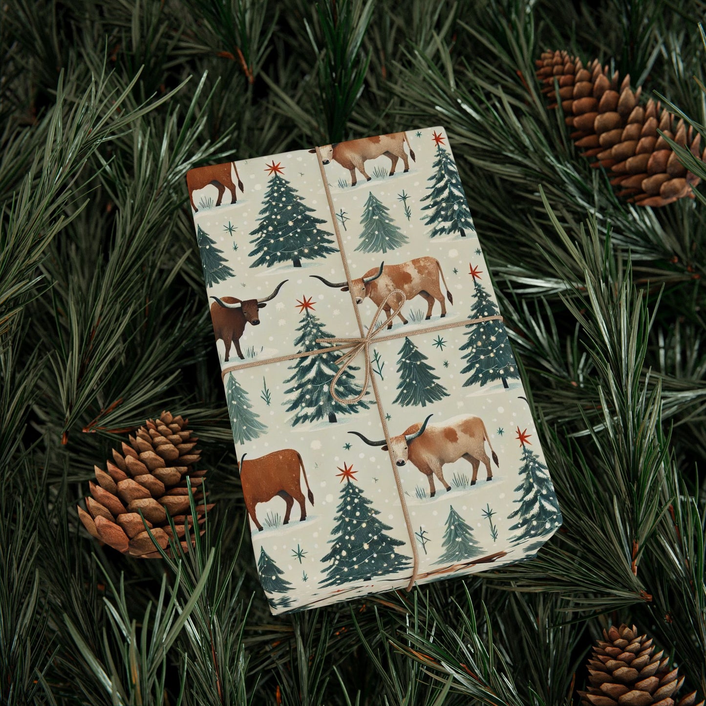 Longhorn Christmas Wrapping Paper