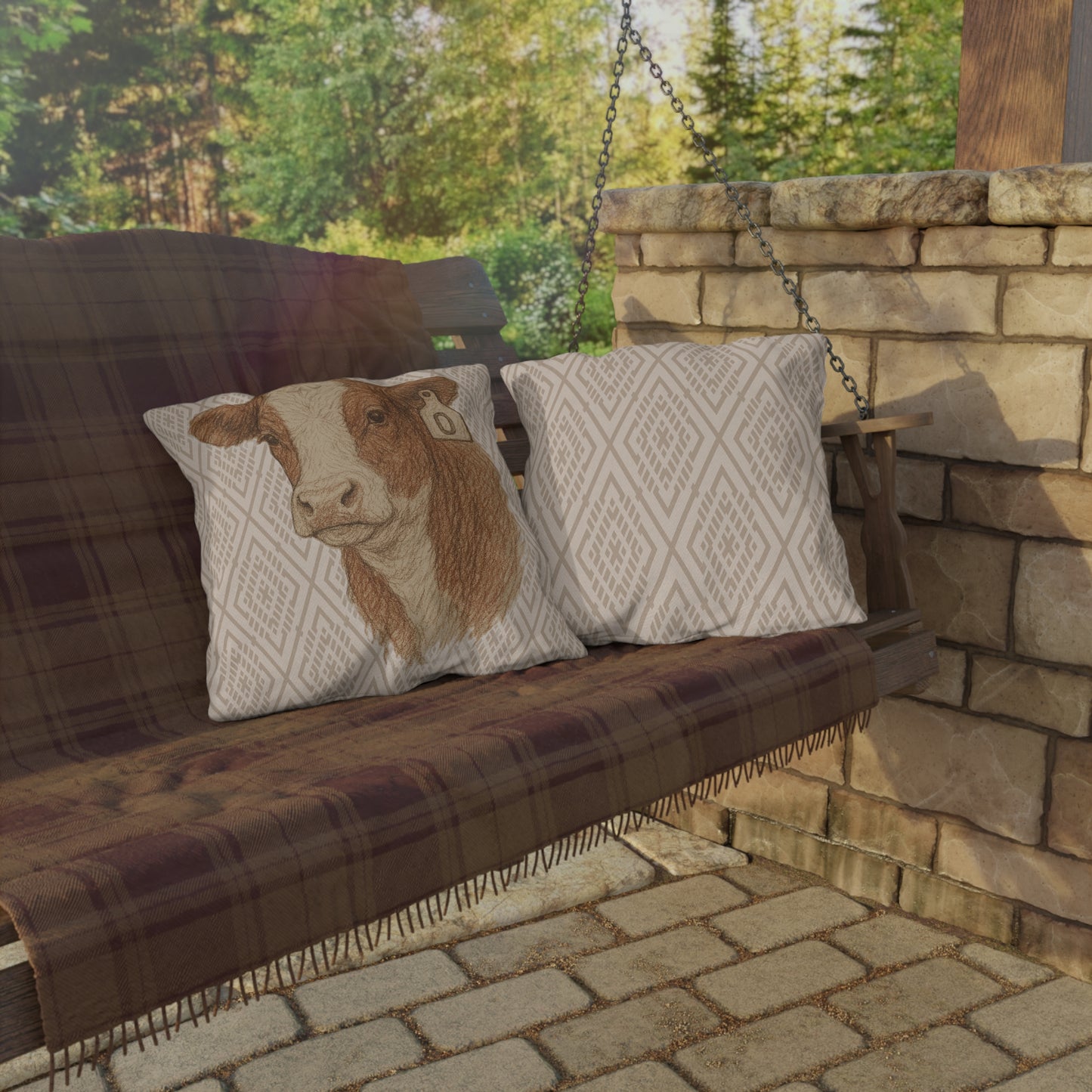 Hereford Mix Patio Pillow