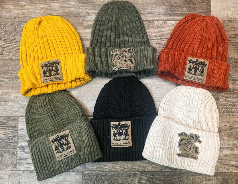Leather Patch Beanie