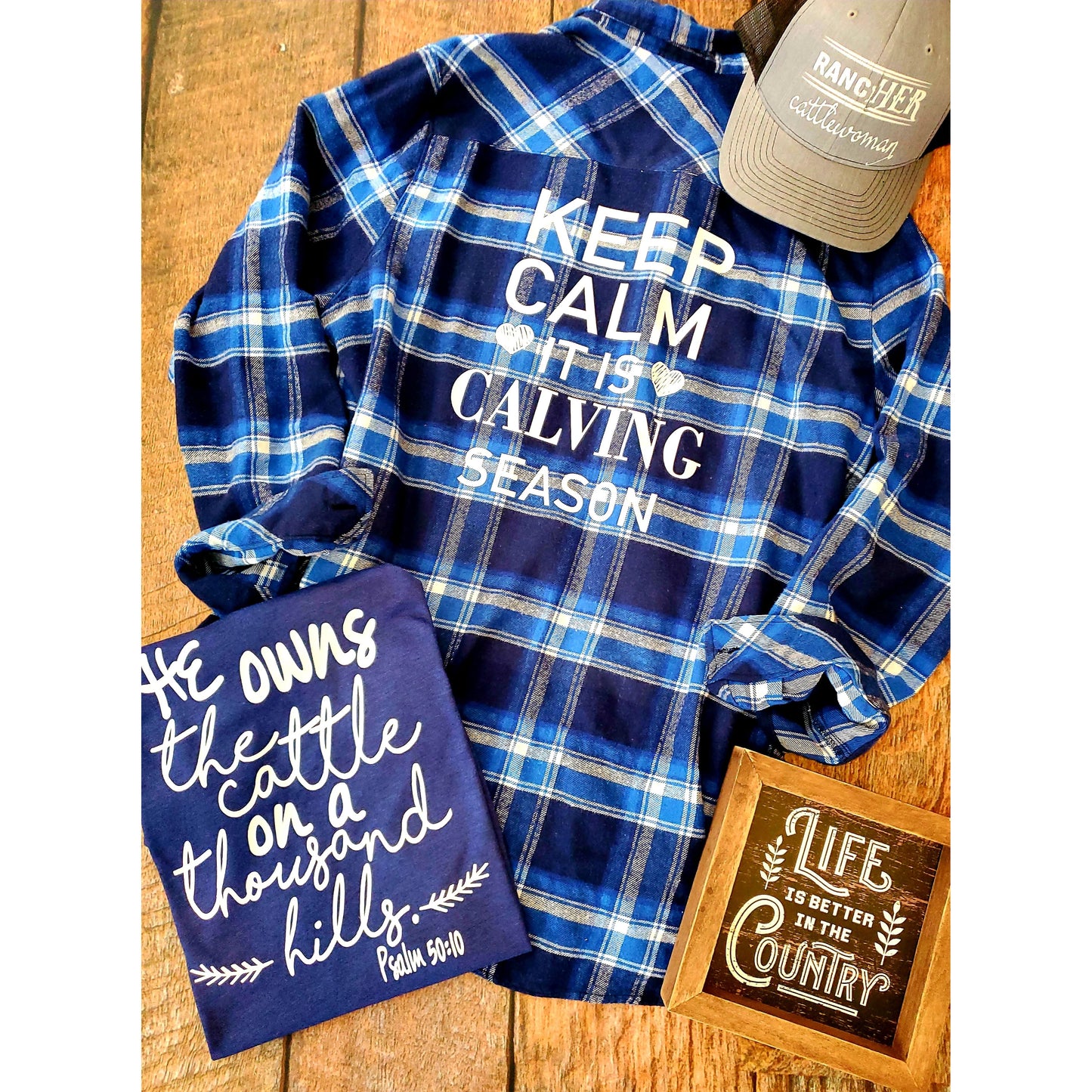 Keep Calm Blue Flannel