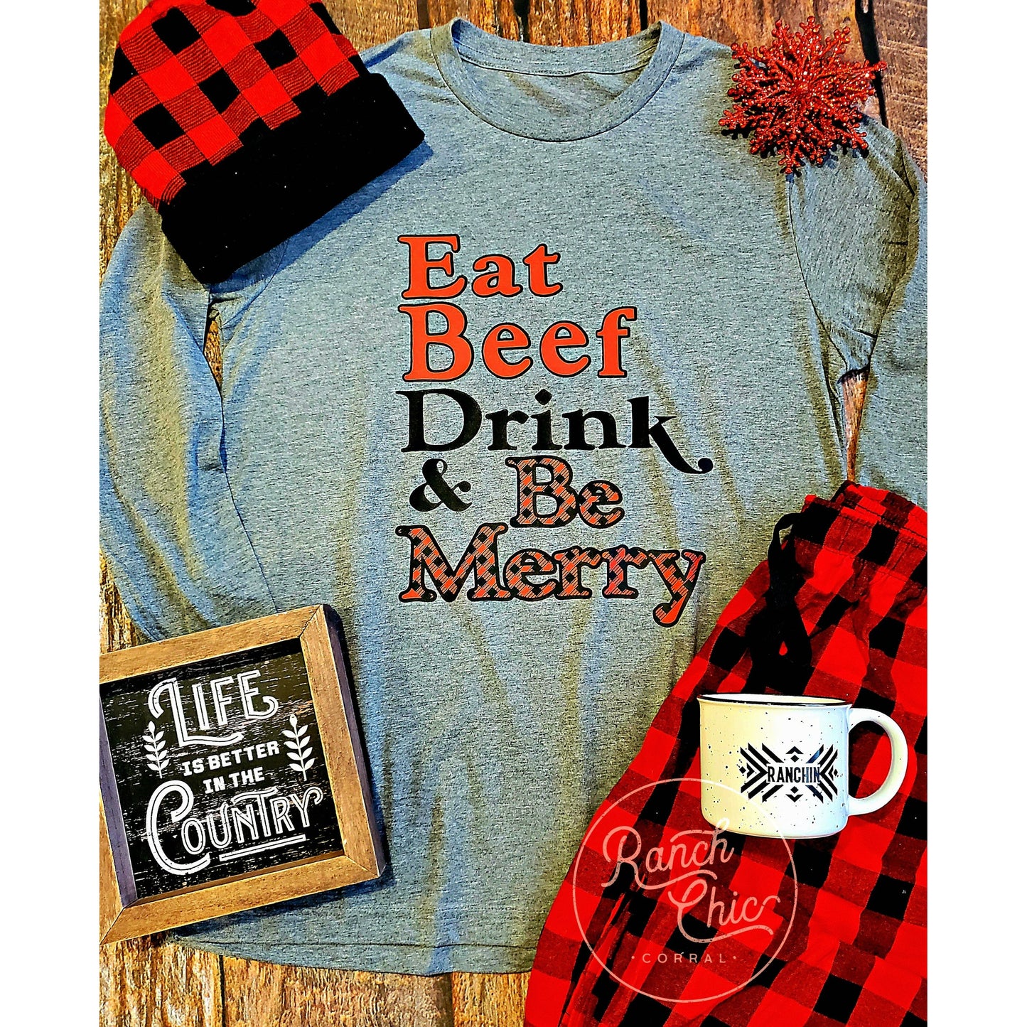 Eat Beef Be Merry PJ Set