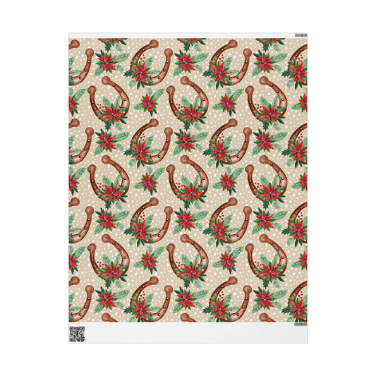 Horse Shoe Christmas Wrapping Paper