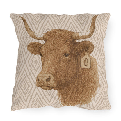 Longhorn Patio Pillow
