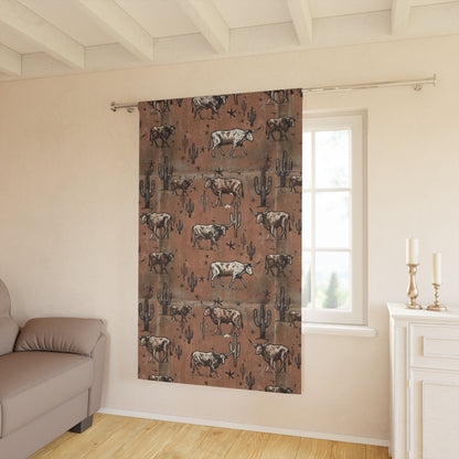 Rust Longhorn Window Curtain