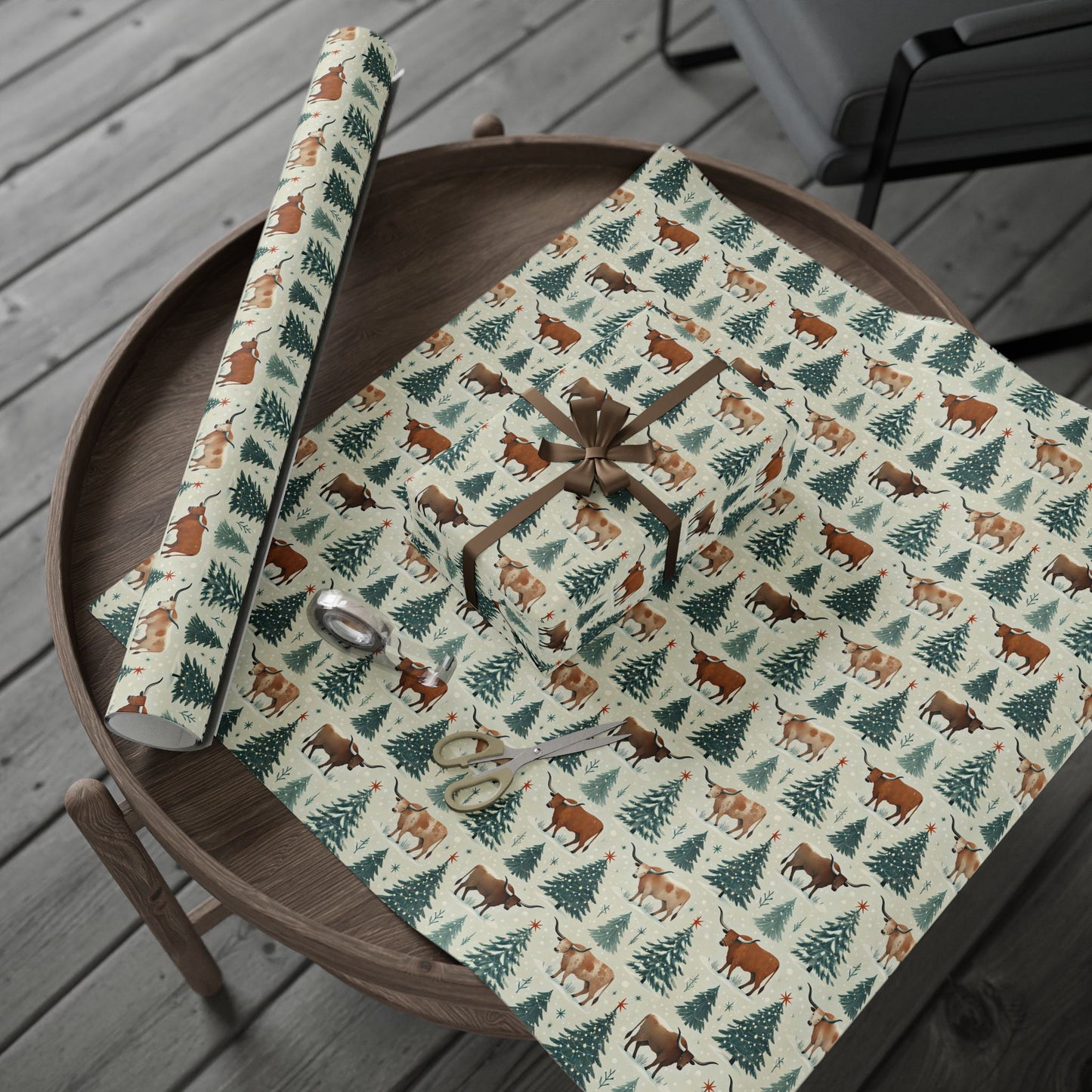 Longhorn Christmas Wrapping Paper