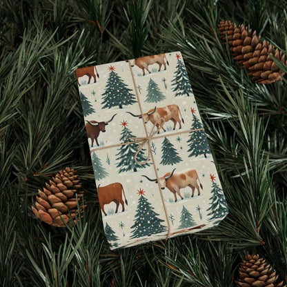 Longhorn Christmas Wrapping Paper