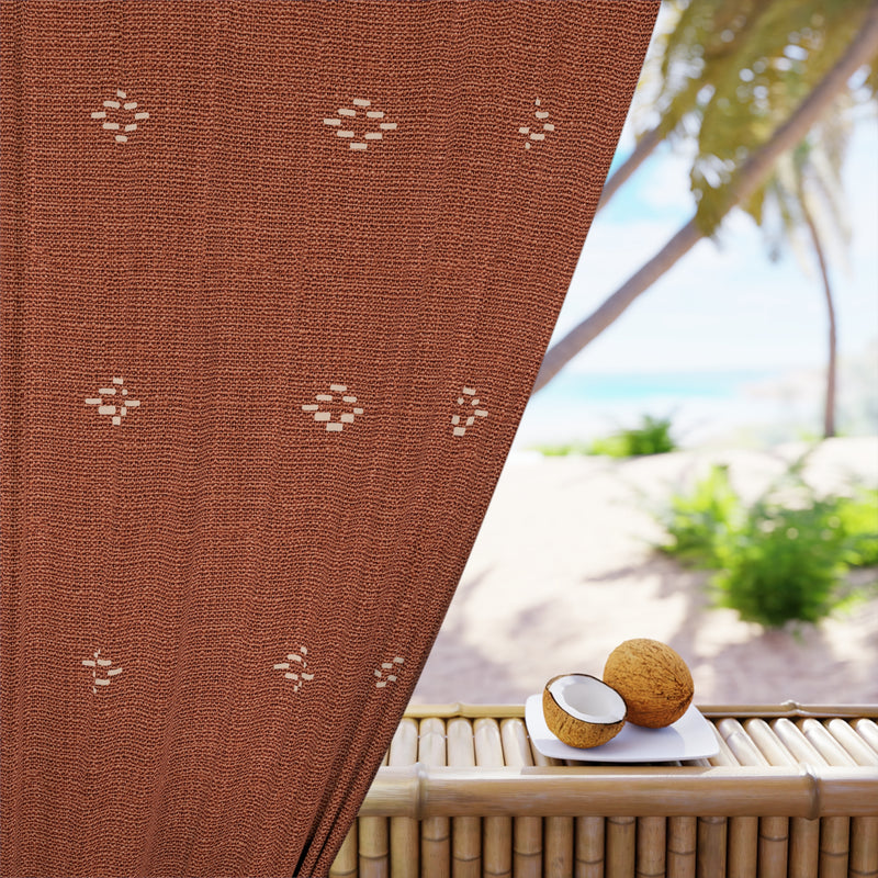 Orange Daze Aztec Curtains