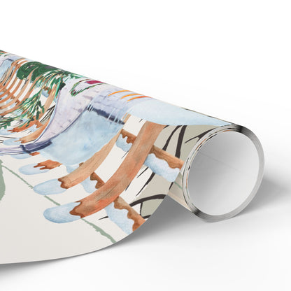 Church Tractor Christmas Wrapping Paper