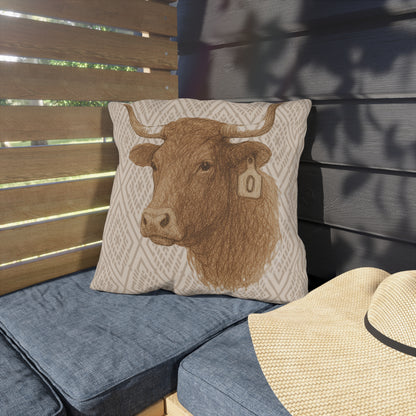 Longhorn Patio Pillow