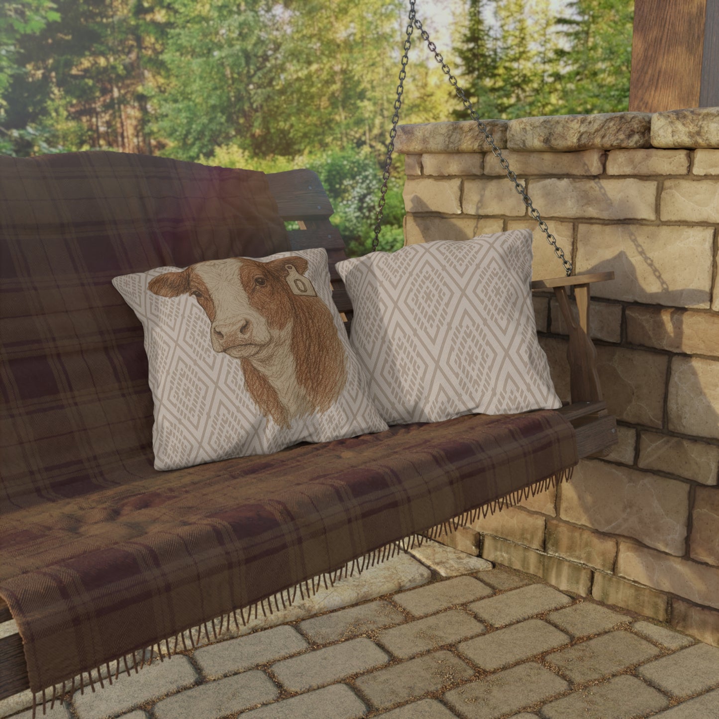 Hereford Mix Patio Pillow