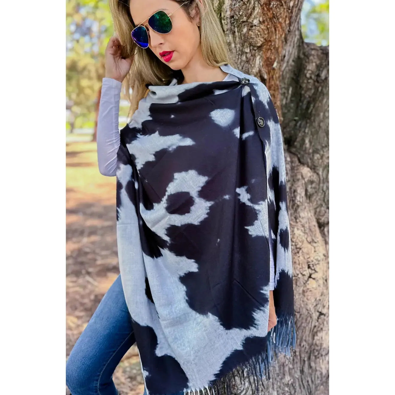 Cowprint Shawl