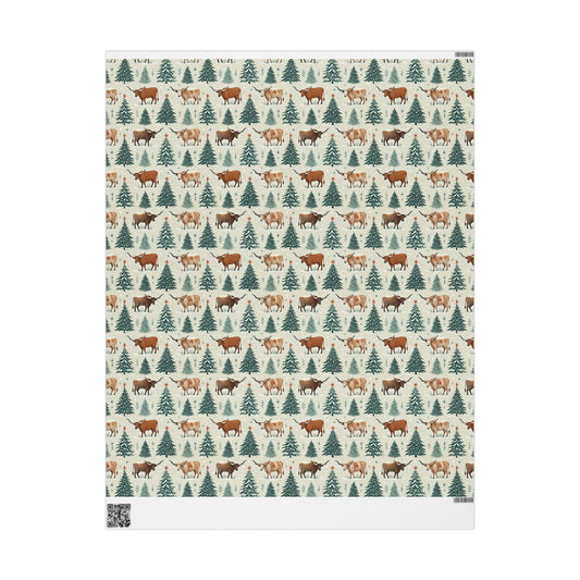 Longhorn Christmas Wrapping Paper