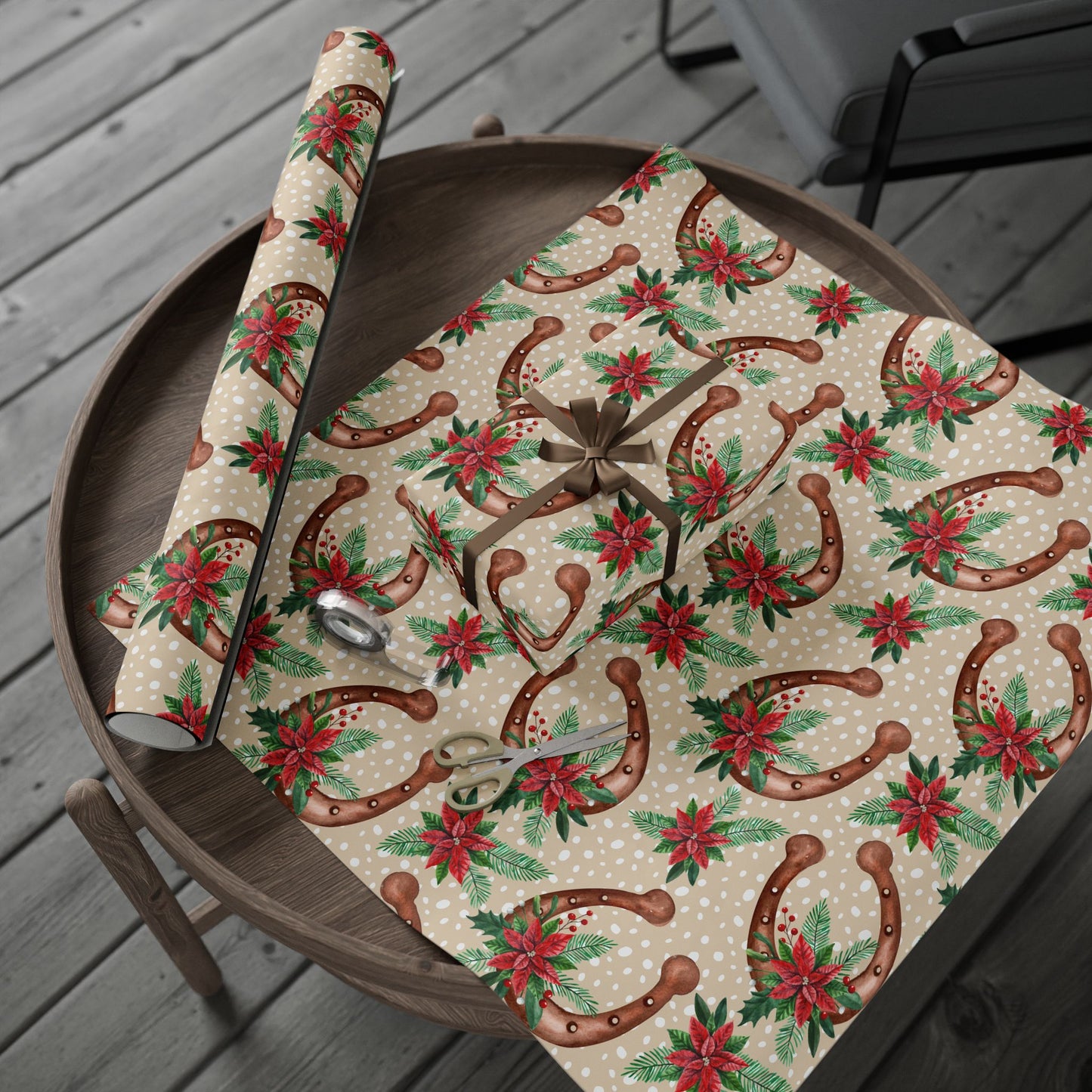 Horse Shoe Christmas Wrapping Paper