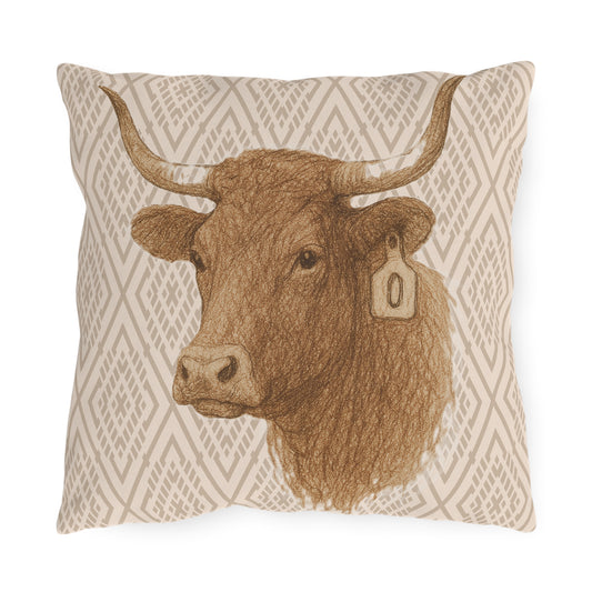 Longhorn Patio Pillow