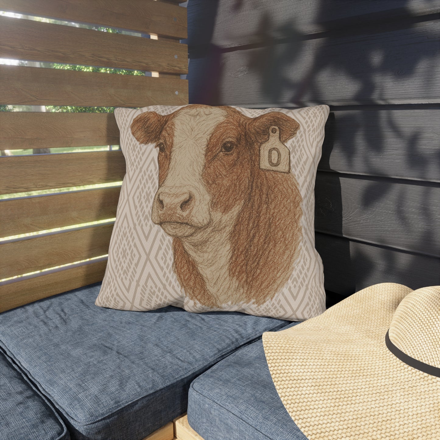 Hereford Mix Patio Pillow