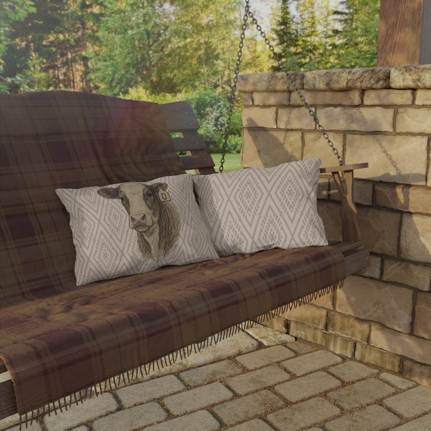 Baldie Patio Pillow