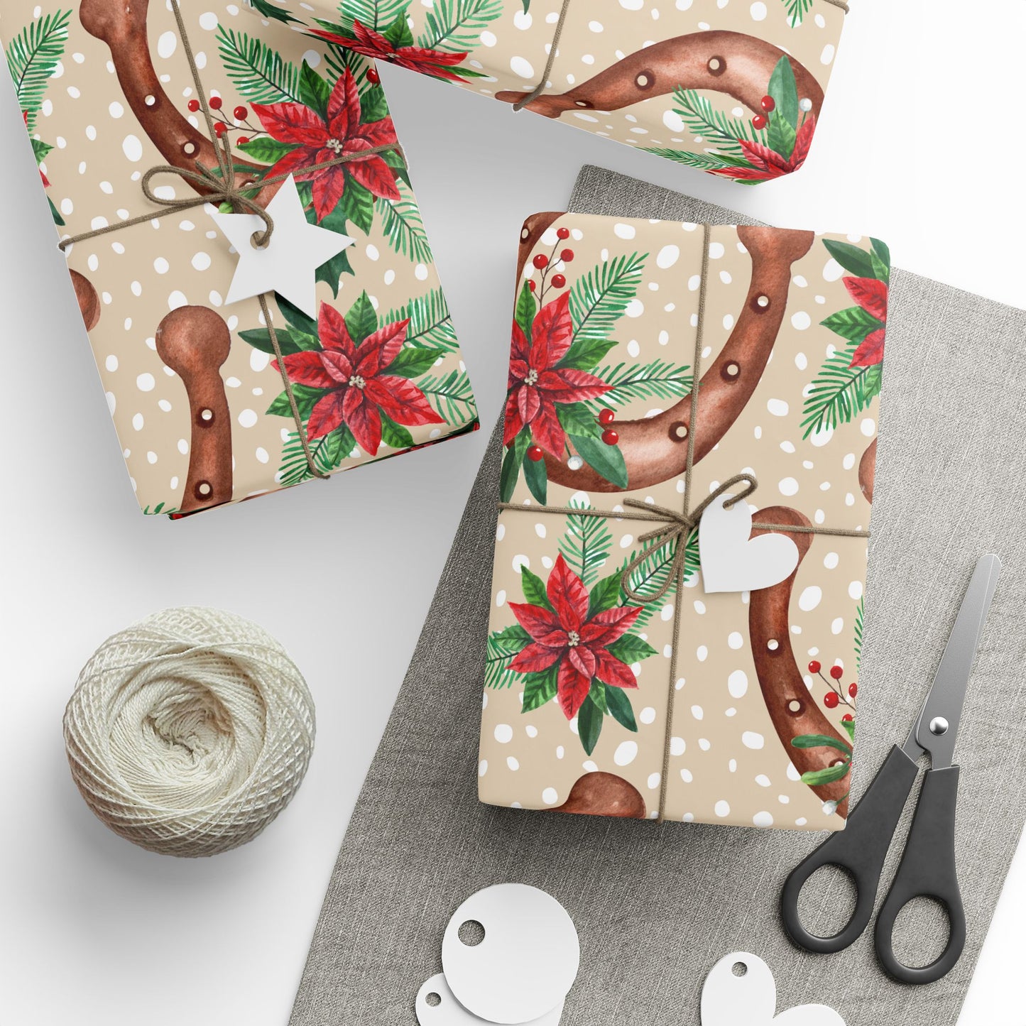 Horse Shoe Christmas Wrapping Paper