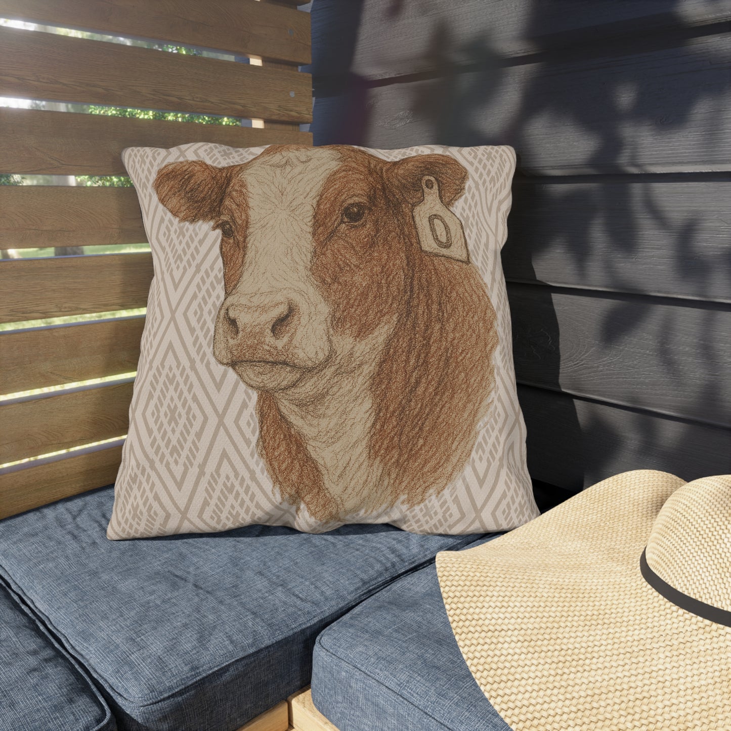 Hereford Mix Patio Pillow