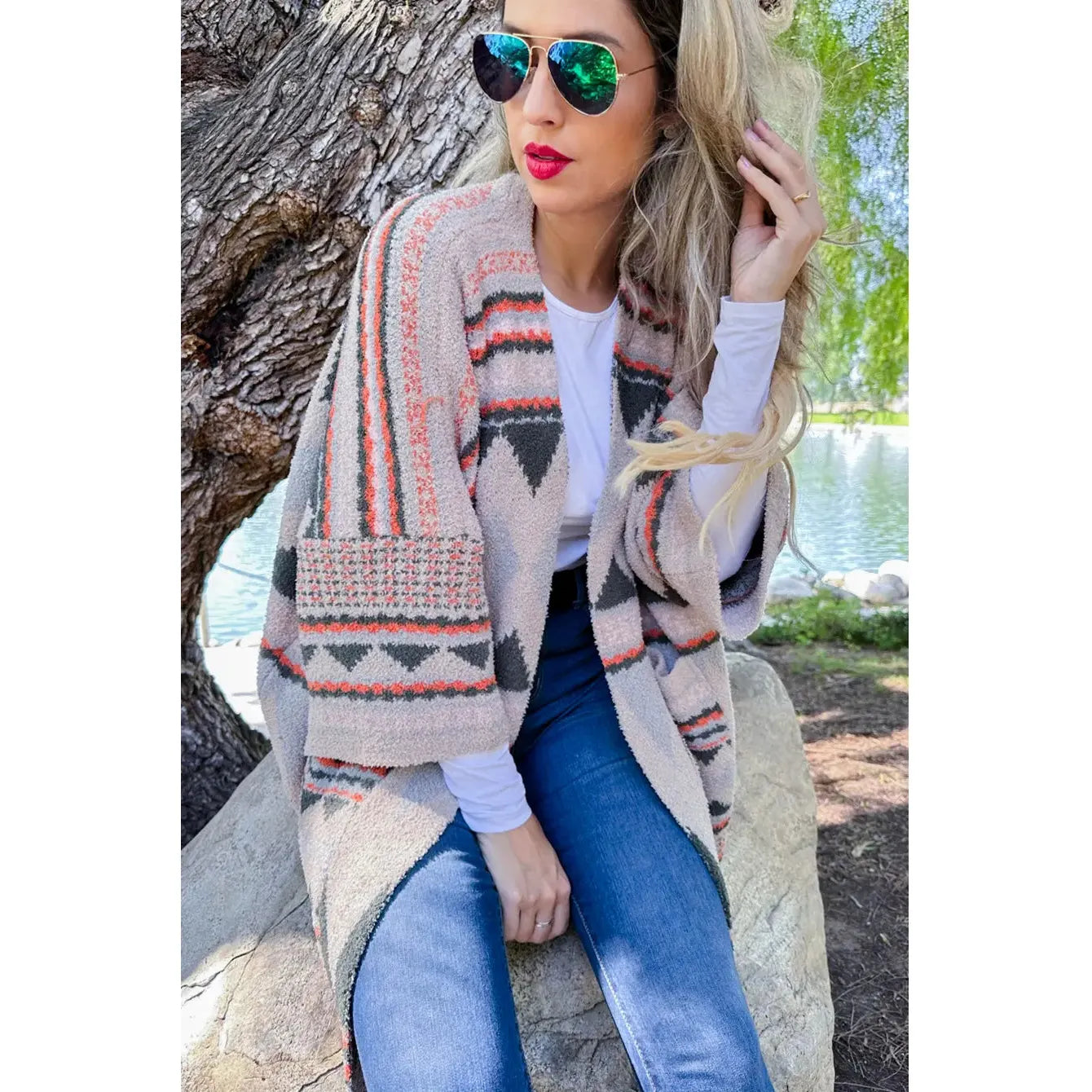 Fall Leaves Aztec Cardigan