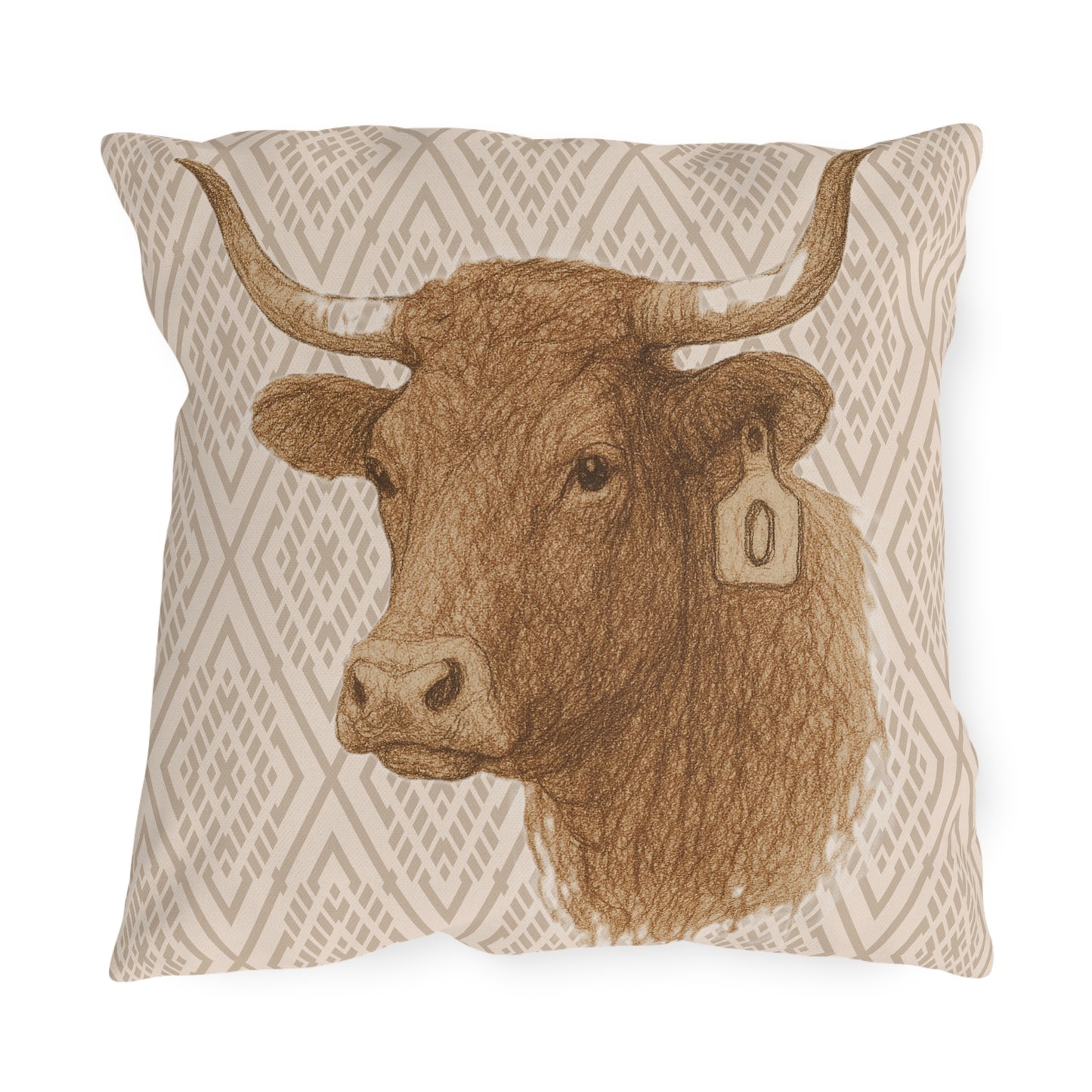 Longhorn Patio Pillow