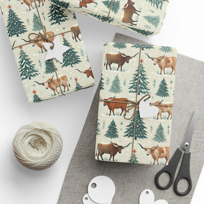 Longhorn Christmas Wrapping Paper