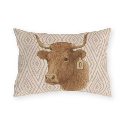 Longhorn Patio Pillow