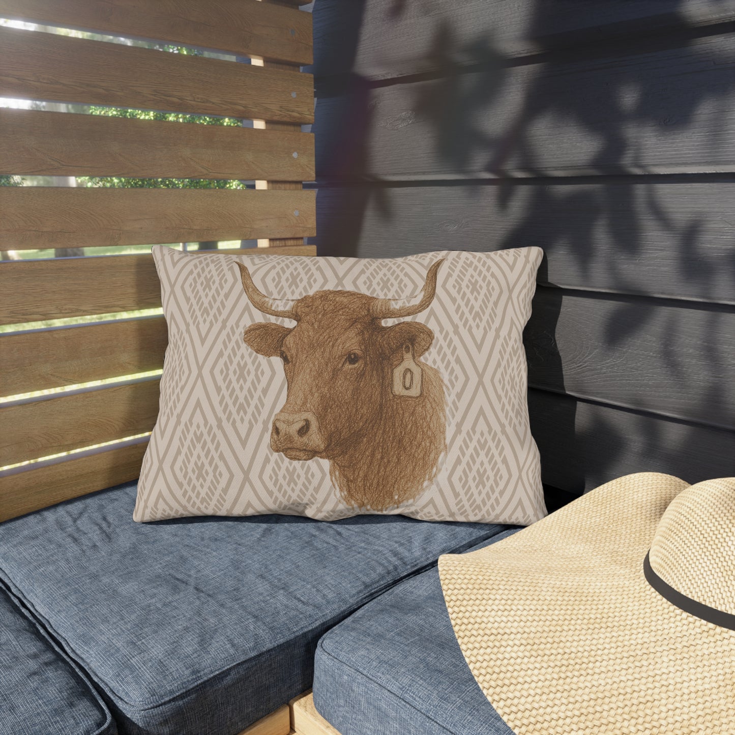 Longhorn Patio Pillow