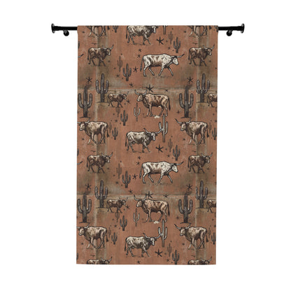 Rust Longhorn Window Curtain
