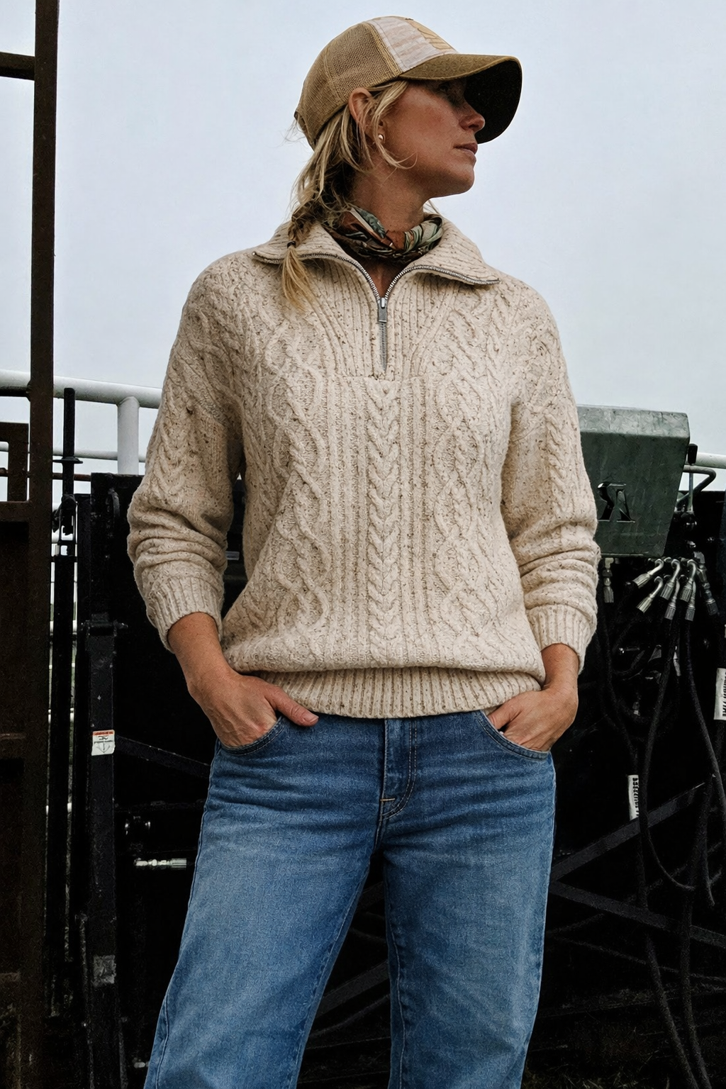 Cable Knit Quarter Zips