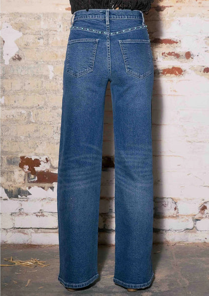 Turquoise Studded Jeans