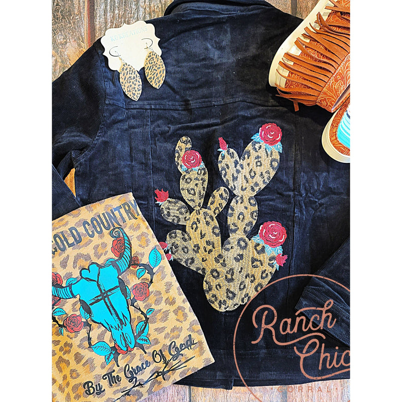 Black Leopard Cactus Jacket