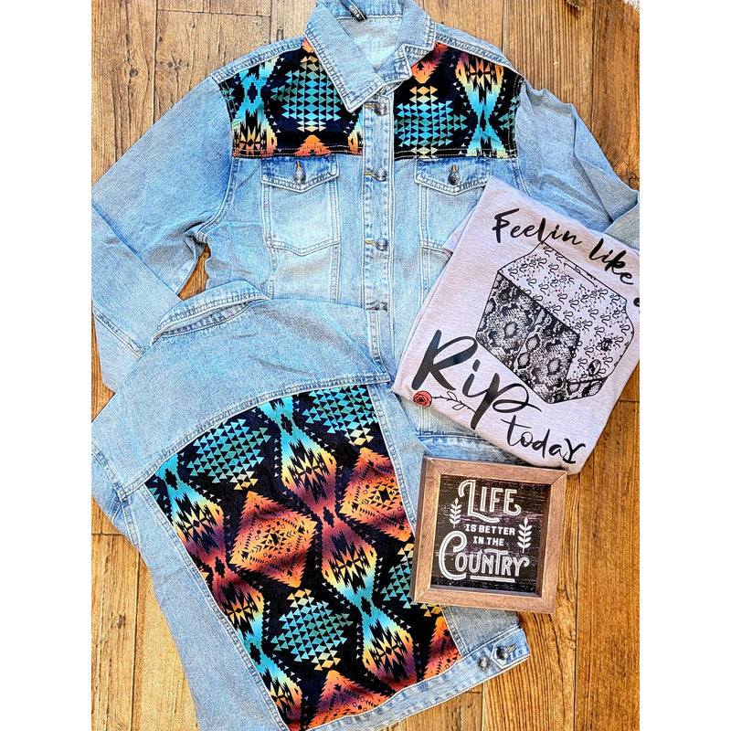 Stock Show Aztec Jean Jacket