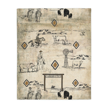 Pairs Velveteen Minky Blanket (Two-sided print)