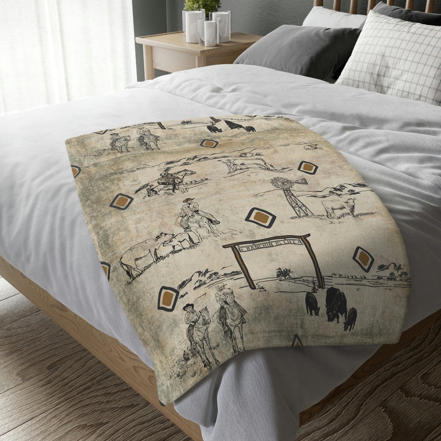Pairs Velveteen Minky Blanket (Two-sided print)