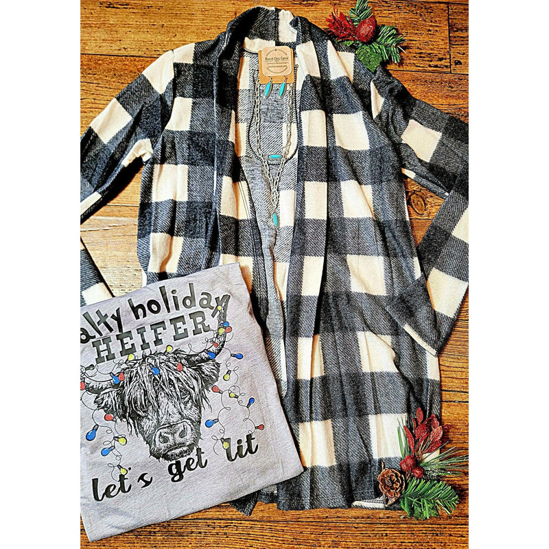 Black Buffalo Check Cardi