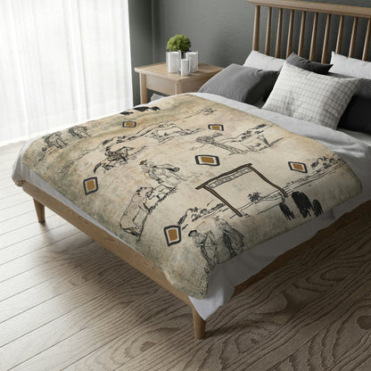 Pairs Velveteen Minky Blanket (Two-sided print)