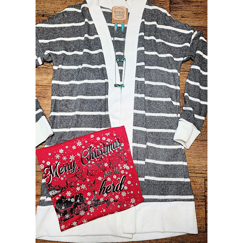 Gray Stripe Cardi
